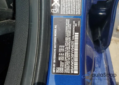 2015 BMW X1 xDrive35I from USA, damaged, VIN WBAVM5C58FVV94635